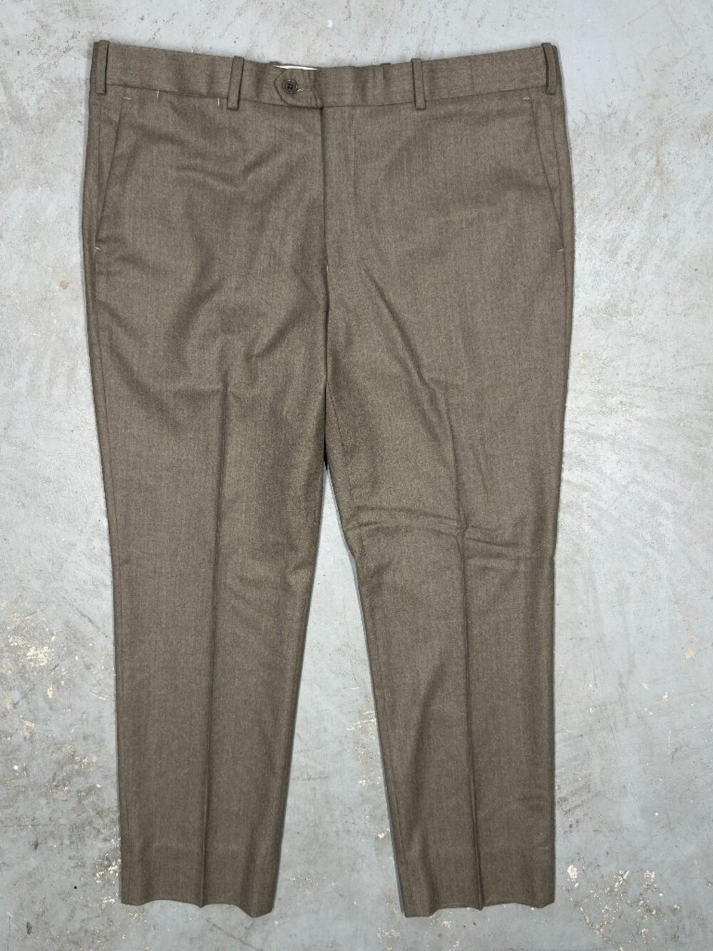 Coppley Dress Pants Vitale Barberis Canonico 120s Wool Trousers Brown 40x29